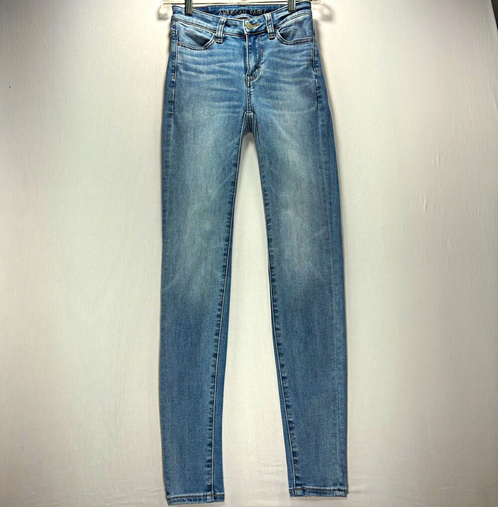American Eagle Next Level Stretch High Rise Skinny Jeans Women’s Light Wash 00